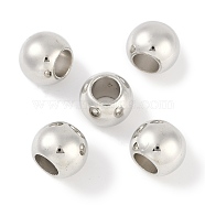 CCB Plastic Round Beads, Silver, 19x15mm, Hole: 9.5mm(ALUM-U001-07B-12)