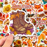 50Pcs Thanksgiving Day Cartoon Paper Self-Adhesive Picture Stickers, for Water Bottles, Laptop, Luggage, Cup, Computer, Mobile Phone, Skateboard, Guitar Stickers Decor, Mixed Color, 51~55x27~53x0.1mm, 50pcs/set(STIC-C010-04)