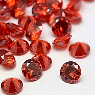 Diamond Shape Grade A Cubic Zirconia Cabochons, Faceted, Red, 2mm(ZIRC-M002-2mm-002)