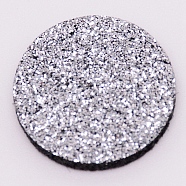 Fibre Perfume Pads, with Glitter, Essential Oils Diffuser Locket Pads, Flat Round, Silver, 22.5x2.5mm(DIY-WH0183-55D)