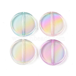 UV Plating Acrylic Beads, Flat Round, Mixed Color, 31.5x6mm, Hole: 2.5mm(OACR-Z020-18)