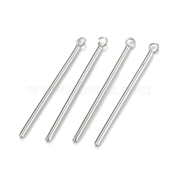 304 Stainless Steel Pendants, Column, Stainless Steel Color, 33x3x1.5mm, Hole: 1.6mm(STAS-Z034-20-20A-P)