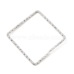 304 Stainless Steel Linking Rings, Textured, Square, Stainless Steel Color, 33x33x1mm(STAS-Z041-04B-P)