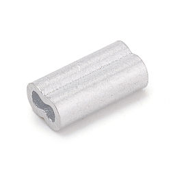 Aluminum Slide Charms/Slider Beads, Rectangle, Silver, 8x4x2.8mm, Hole: 2.5x1.2mm(ALUM-WH0164-58-1mm)