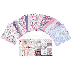 2 Sets 2 Styles Scrapbook Paper Pad, for DIY Album Scrapbook, Greeting Card, Background Paper, Floral Pattern, 152~153x152~153x0.1mm, 1 set/style(AJEW-GF0007-20)