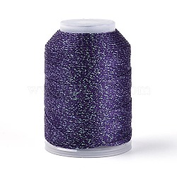200M 6-Ply Sparkle Polyester Cord with Metallic Thread, Round, Dark Slate Blue, 0.6mm, about 218.72 Yards(200m)/pc(OCOR-T019-01A-12)