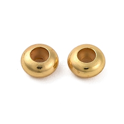 Rack Plating Disc Brass with Plastic Beads, Long-Lasting Plated, Lead Free & Cadmium Free, Real 18K Gold Plated, 4x2mm, Hole: 1.2mm(KK-Z070-26G)