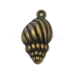 Tibetan Style Alloy Pendants, Lead Free and Cadmium Free, Trumpet Shell, Antique Bronze, 25.5x13x5.5mm, Hole: 2mm(TIBEP-LF10857YKG-AB-LF)