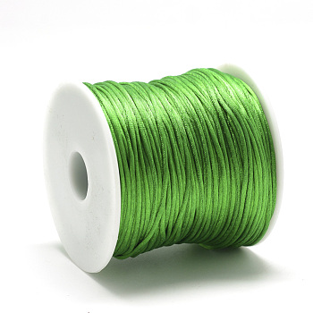 Nylon Thread, Rattail Satin Cord, Lime Green, about 1mm, about 76.55 yards(70m)/roll