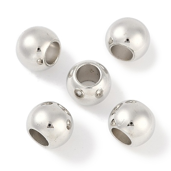 CCB Plastic Round Beads, Silver, 19x15mm, Hole: 9.5mm