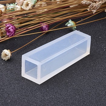 Cuboid Shape DIY Silicone Molds, Resin Casting Molds, For UV Resin, Epoxy Resin Jewelry Making, White, 49x14x14mm, Inner Size: 9.5x9.5mm
