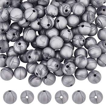 Food Grade Eco-Friendly Silicone Beads, Chewing Beads For Teethers, DIY Nursing Necklaces Making, Round, Gray, 12mm, Hole: 2mm