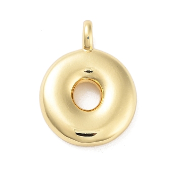 Rack Plating Brass Pendants, Cadmium Free & Lead Free, Long-Lasting Plated, Real 18K Gold Plated, Letter O, 18.5x13.5x4.5mm, hole: 2.5mm