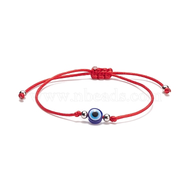 2Pcs 2 Color Resin Evil Eye Braided Bead Bracelets Set(BJEW-JB08496)-4