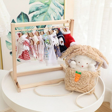 GOMAKERER 12Pcs Wood Doll Clothes Hangers(AJEW-GO0001-22A)-5