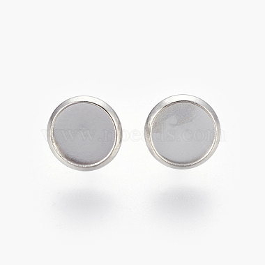 Stainless Steel Color Flat Round 316 Surgical Stainless Steel Earring Settings