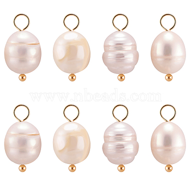 Real 18K Gold Plated Rice Pearl Pendants