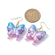 Pendientes colgantes de mariposa acrílica brillante para mujer(EJEW-JE05644)-3