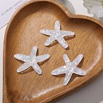 UV Plating Ocean Theme Transparent Resin Cabochons, Iridescent, Starfish, 38x39x8mm(CRES-D306-01A)