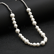 Stainless Steel Pearl Bib Necklaces for Unisex(MM2620-2)