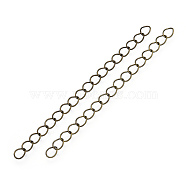Iron Chain Extender, Curb Chains, Nickel Free, Antique Bronze, 70mm, Link: 5~5.5x3.5~4x0.5mm(X-IFIN-T007-11AB-NF)