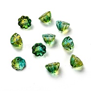 Transparent Glass Beads, Lotus Pod, Green, 10.5x6.5mm, Hole: 1.4mm(GLAA-B003-02L)