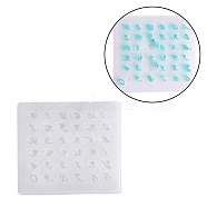 Silicone Pendant Molds, Resin Casting Molds, For UV Resin, Epoxy Resin Jewelry Making, Number & Letter, White, 80x90x4mm(X-DIY-L005-14)