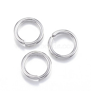 304 Stainless Steel Jump Rings, Open Jump Rings, Stainless Steel Color, 18 Gauge, 6.5x1mm, Inner Diameter: 4.5mm, about 180pcs/20g(X-STAS-E113-14P)