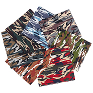 Camouflage Pattern Cotton Fabric, for Patchwork, Sewing Tissue to Patchwork, Square, Mixed Color, 480x480x0.2mm, 7pcs/bag(DIY-WH0181-72)