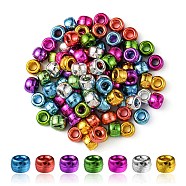 Plastic Beads, Braided Hair Beads, Vacuum Plating, Barrel, Mixed Color, 9x6mm, Hole: 3.5mm(KY-YW0001-35)