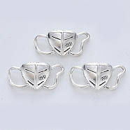 Tibetan Style Alloy Pendants, Cadmium Free & Lead Free, Surgical Mask Shape, Antique Silver, 15x30.5x8mm, Hole: 3x10mm(X-TIBE-R316-095AS-RS)