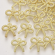 Alloy Charms, Bowknot, Light Gold, 13x13x3mm, Hole: 1.4mm(PALLOY-N150-44)