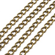 Iron Cuban Link Chains, Chunky Chains, Unwelded, with Spool, Oval, Antique Bronze, 14x10x2.1mm, about 82.02 Feet(25m)/roll(CH-R013-14x10mm-AB)