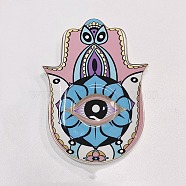 Porcelain Cup Mats, Hamsa Hand Shape Evil Eye Pattern Coaster, Colorful, 165x115x15mm(PW22111456353)