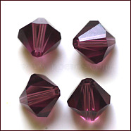 Imitation Austrian Crystal Beads, Grade AAA, K9 Glass, Faceted, Bicone, Dark Orchid, 8x8mm, Hole: 0.9~1mm(SWAR-F022-8x8mm-256)