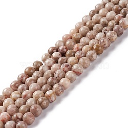 Natural Maifanite/Maifan Stone Beads Strands, Dyed, Round, Thistle, 4~4.5mm, Hole: 1mm, about 91~100pcs/strand, 14.96~15.35 inch(38~39cm)(X-G-P451-01C-B)