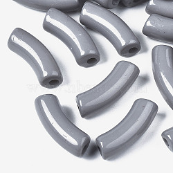 Opaque Acrylic Beads, Curved Tube, Gray, 34.5x13x11mm, Hole: 3.5mm, about 155pcs/500g
(SACR-TD001-058)