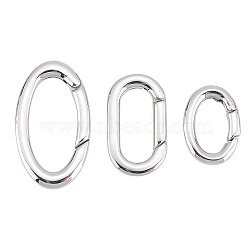 3Pcs 3 Styles 304 Stainless Steel Spring Gate Rings, Oval Rings, Stainless Steel Color, 18~28x13~16x3mm, inner diameter: 12~21x7~10mm, 1pc/style(STAS-UN0040-93)