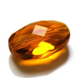 Imitation Austrian Crystal Beads, Grade AAA, Faceted, Oval, Orange, 9.5x6x4.5mm, Hole: 0.7~0.9mm(SWAR-F063-9x6mm-08)