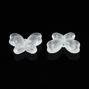 Luminous Acrylic Beads, Glow in the Dark, Butterfly, Clear, 17.5x21x6mm, Hole: 1.8mm, about 415pcs/500g