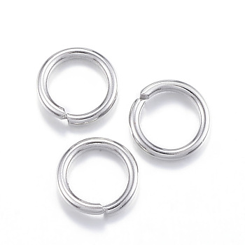 304 Stainless Steel Jump Rings, Open Jump Rings, Stainless Steel Color, 18 Gauge, 6.5x1mm, Inner Diameter: 4.5mm, about 180pcs/20g