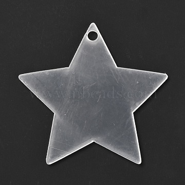 Christmas Theme Star Acrylic Transparent Pendant Decorations, for Paint DIY Ornament Projects and Crafts, White, 70x70x2mm, Hole: 5mm, 10pcs/set(HJEW-F013-08)