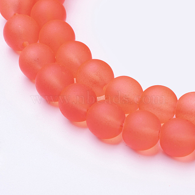 8mm OrangeRed Round Glass Beads