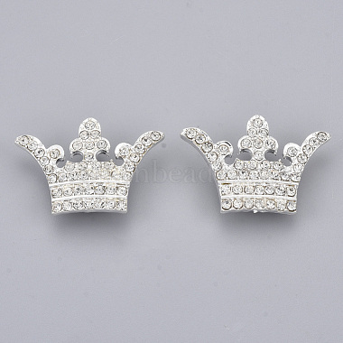 Silver Crown Alloy+Rhinestone Pendants
