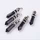 Natural Black Stone Big Pointed Pendants(G-G738-A-07)-1