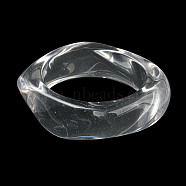 Acrylic Bangle for Women, Irregular Square, Clear, Inner Diameter: 2-3/8 inch(6.15cm)(BJEW-M299-01A)