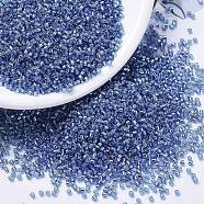MIYUKI Delica Beads, Cylinder, Japanese Seed Beads, 11/0, (DB1210) Silverlined Azure, 1.3x1.6mm, Hole: 0.8mm, about 10000pcs/bag, 50g/bag(SEED-X0054-DB1210)