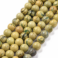 Natural Verdite Stone Beads Strands, Round, 12mm, Hole: 1mm, about 34pcs/strand, 15.35 inch(39cm)(G-C242-03D)