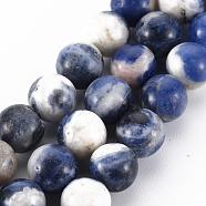 Natural Sodalite Beads Strands, Round, 8mm, Hole: 1mm, about 50pcs/strand, 15.7 inch(G-S279-10-8mm)