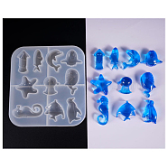 Silicone Molds, Resin Casting Molds, For UV Resin, Epoxy Resin Jewelry Making, Ocean Style, White, 13.8x15x1.9cm(DIY-E010-01)